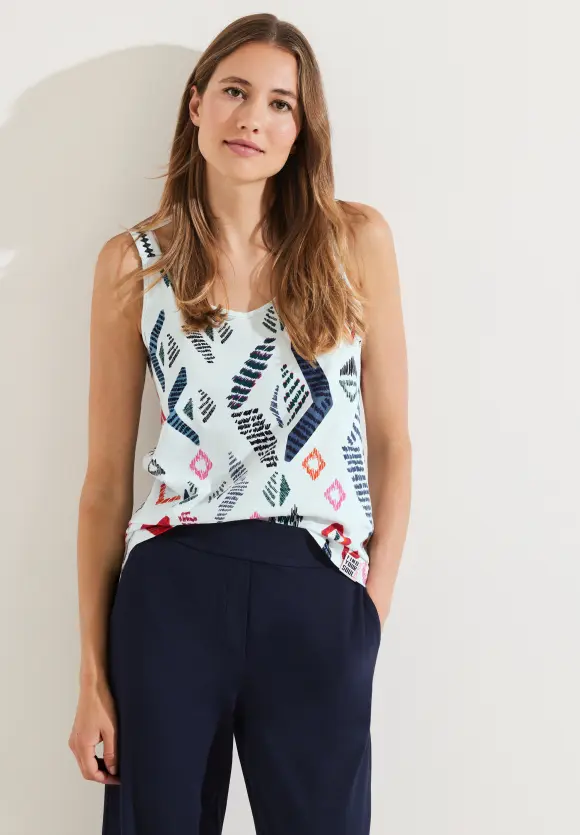 CECIL Top mit Print und Stickerei