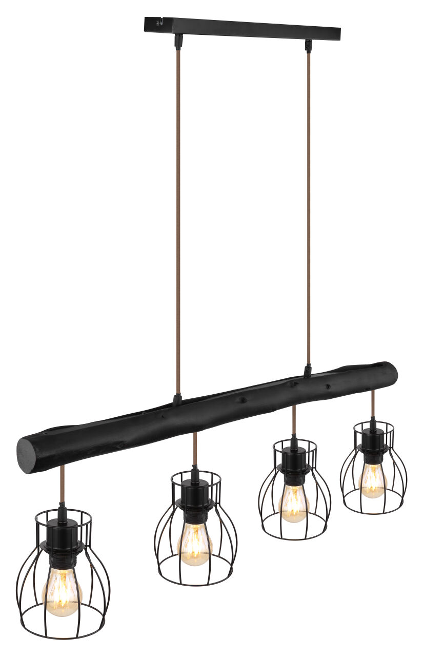 Globo Lighting - MINA - Hängeleuchte Metall schwarz matt, 4x E27