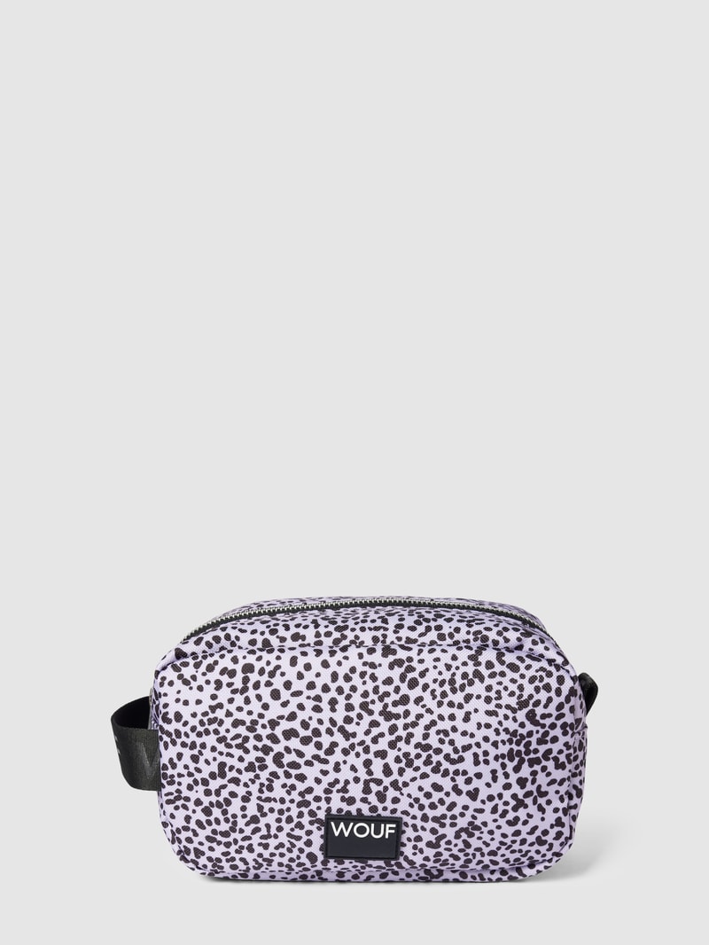 Kosmetiktasche mit Allover-Muster Modell 'Julia' in lila