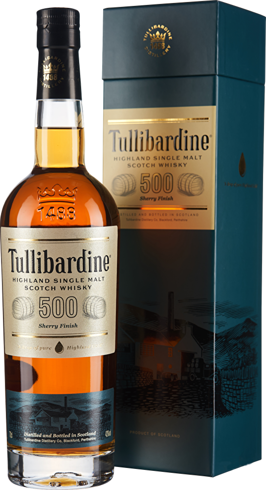 Tullibardine Scotch Whisky Single Malt 500 Sherry Finish 0,7 Liter im Geschenkkarton