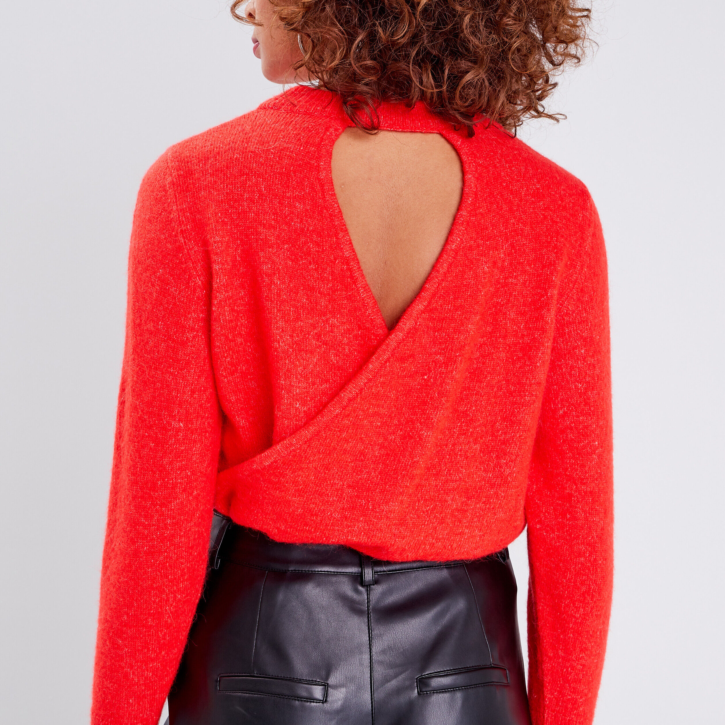 Pull manches longues rouge femme | Cache Cache