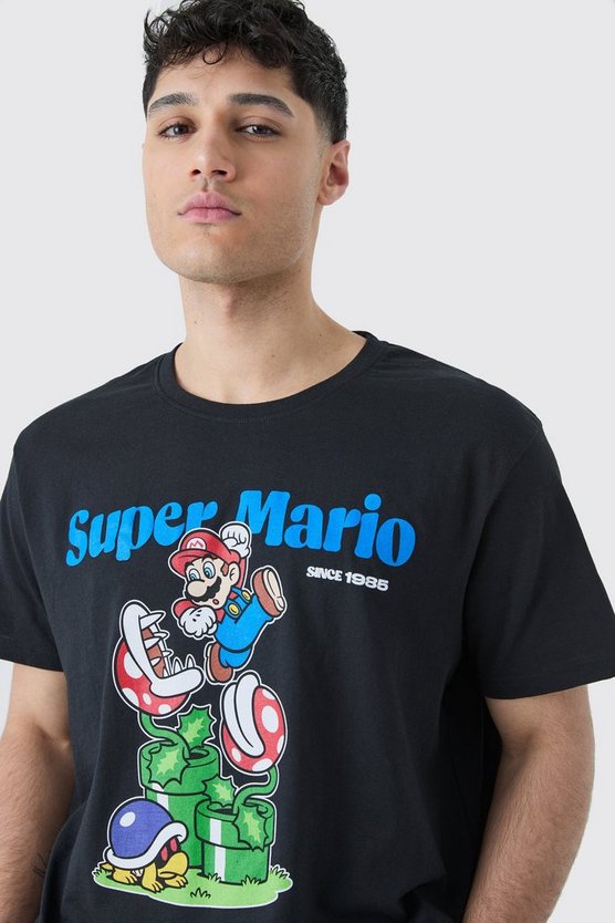Oversize T-Shirt mit lizenziertem Super Mario Print