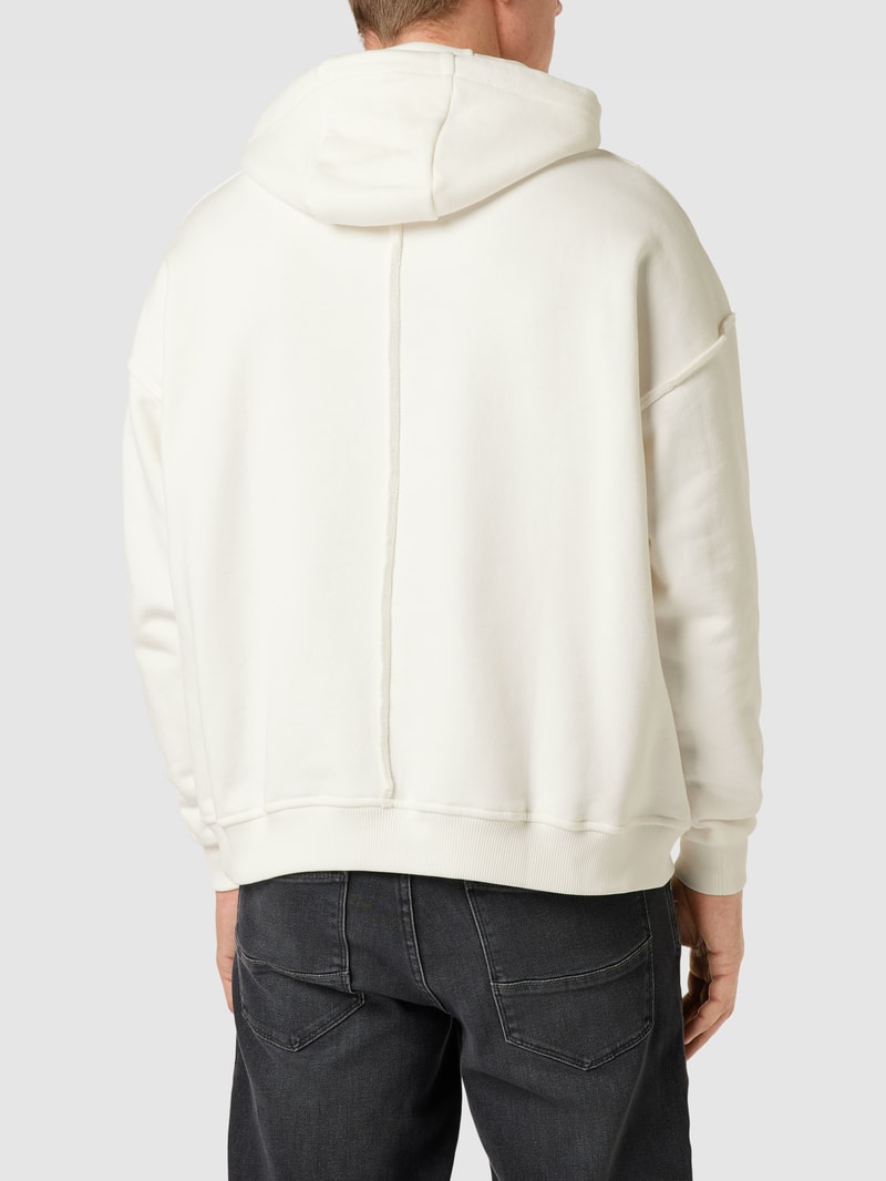 Hoodie mit Label-Stitching in offwhite
