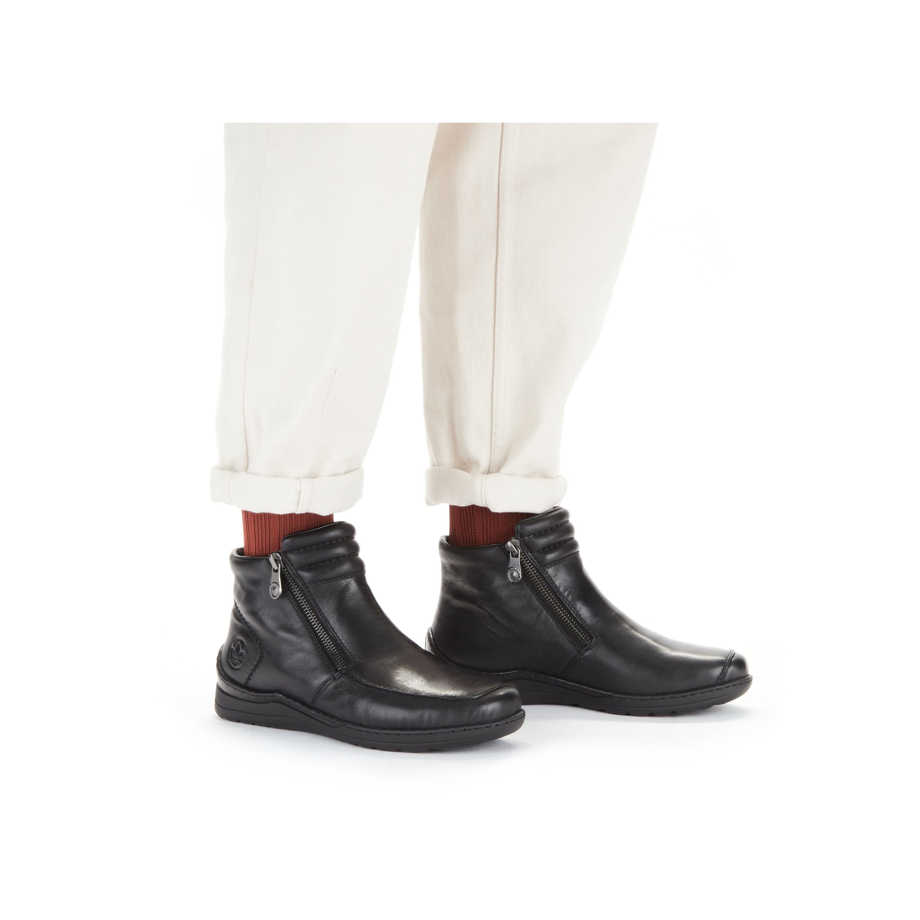 Rieker Damen Kurzstiefel glanzschwarz