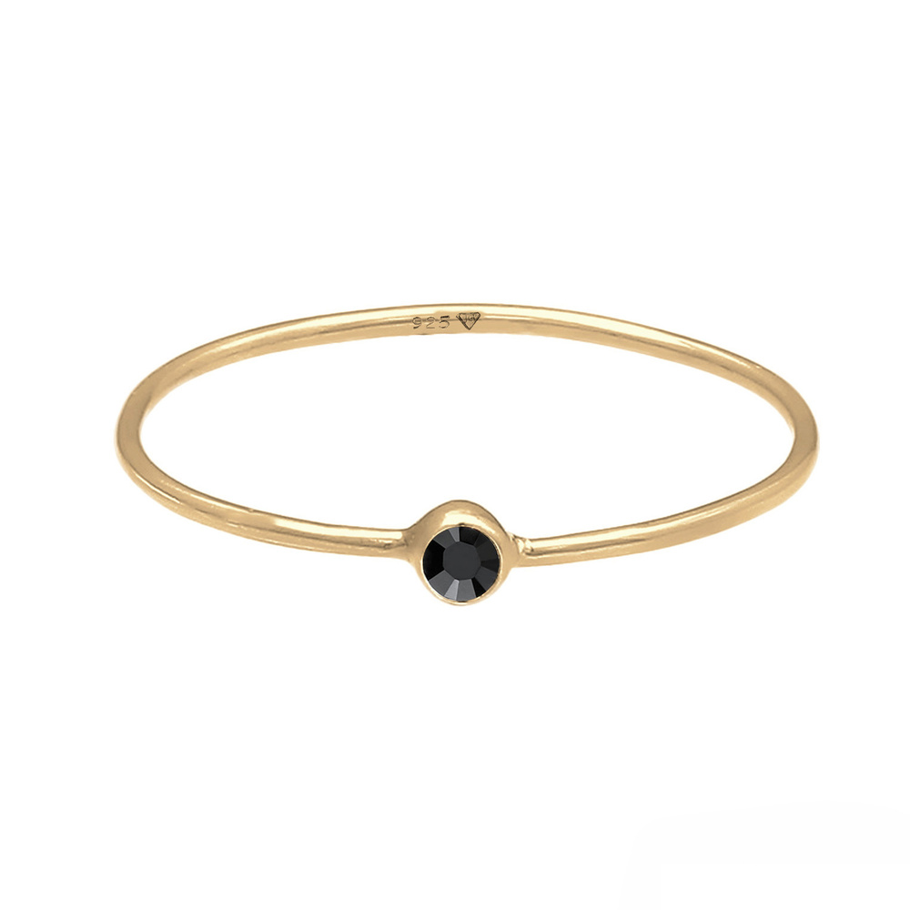 Elli Elli Bague Femmes Empilage Minimaliste Filigrane avec Cristal en Argent Sterling  Bague