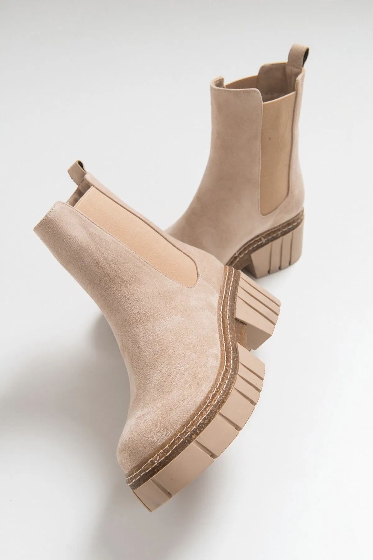 LuviShoes  Luz Beige Wildleder Damenstiefel