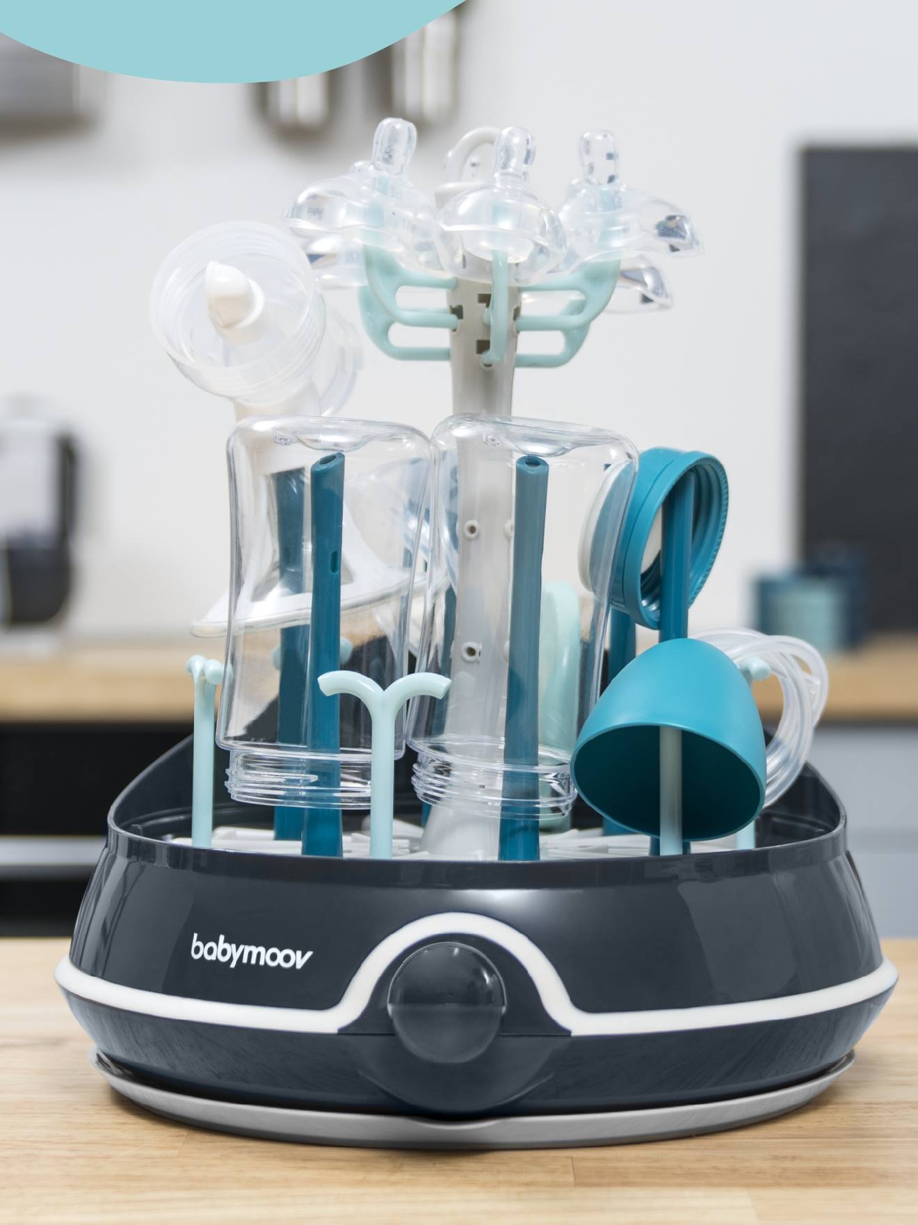 Stérilisateur électrique BABYMOOV Turbo Vapeur sans BPA bleu