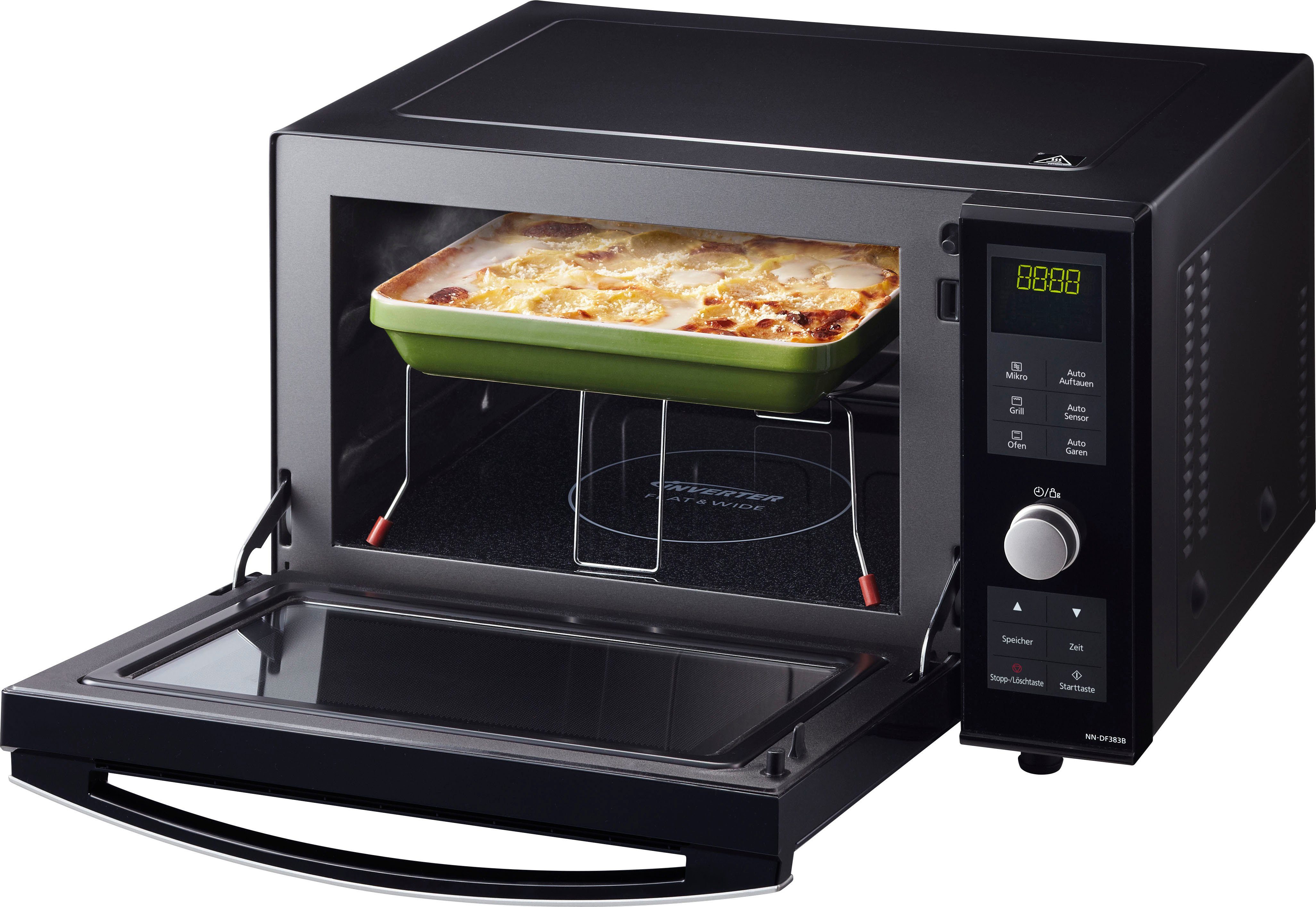 Panasonic Mikrowelle NN-DF383BGPG, Grill, Ober-/Unterhitze, 23 l