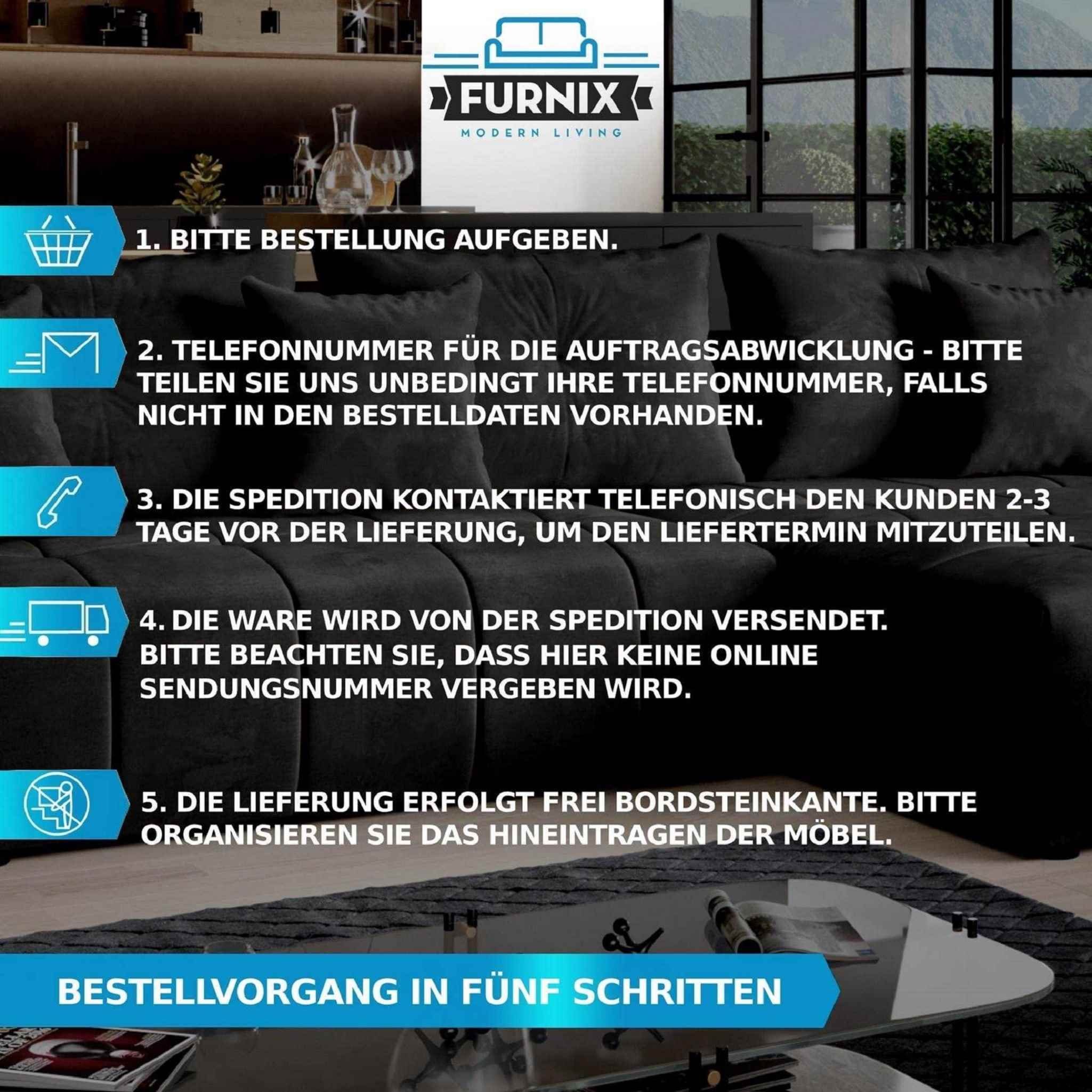 Furnix Schlafsofa Ecksofa CALVANI mit Bettkasten, mit Bettfunktion, mit Bettkasten