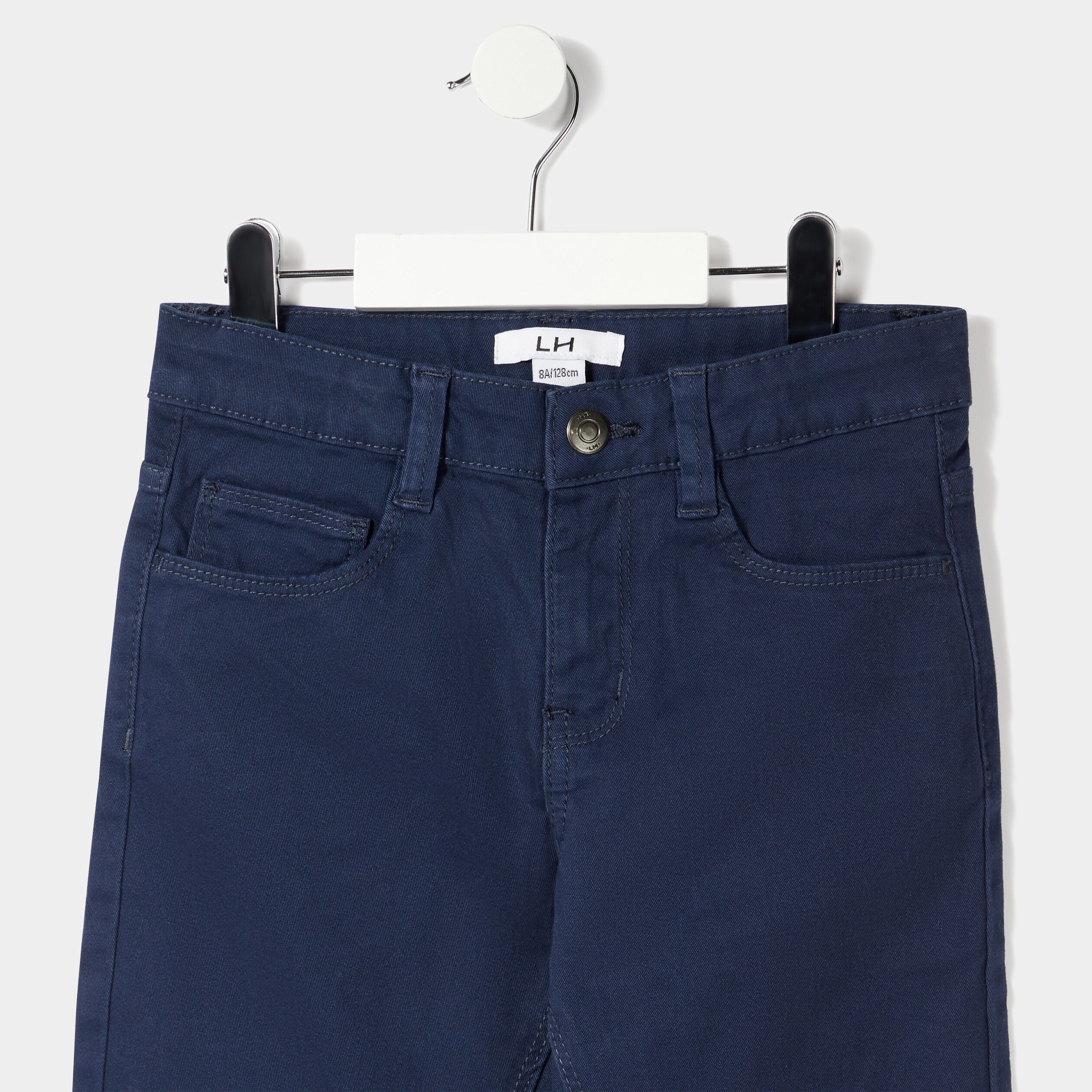 Pantalon slim stretch bleu marine garçon | La Halle