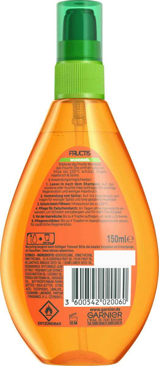 Hitzeschutzspray Wunderöl, stark geschädigtes Haar, 150 ml