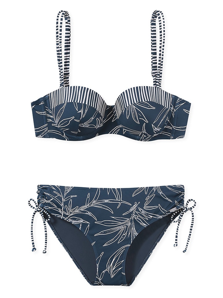 Schiesser Bikini in Dunkelblau/ Weiß günstig kaufen