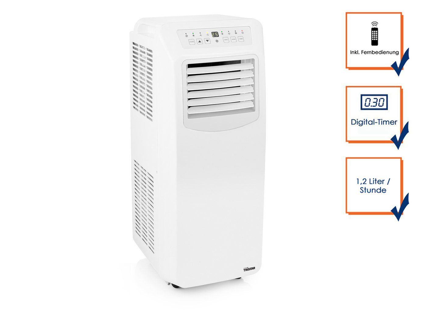 Tristar 3-in-1-Klimagerät, Mobile Klima-Anlage Heizung, Luftkühler Entfeuchter & Ventilator, 65dB