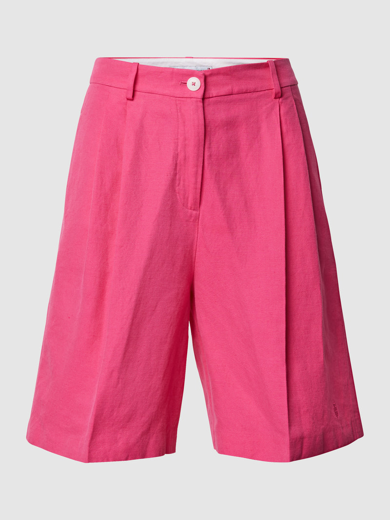 Bermudas aus Leinen-Baumwoll-Mix in pink
