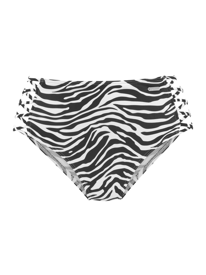 Venice Beach Highwaist-Bikini-Hose in schwarz-weiß günstig kaufen