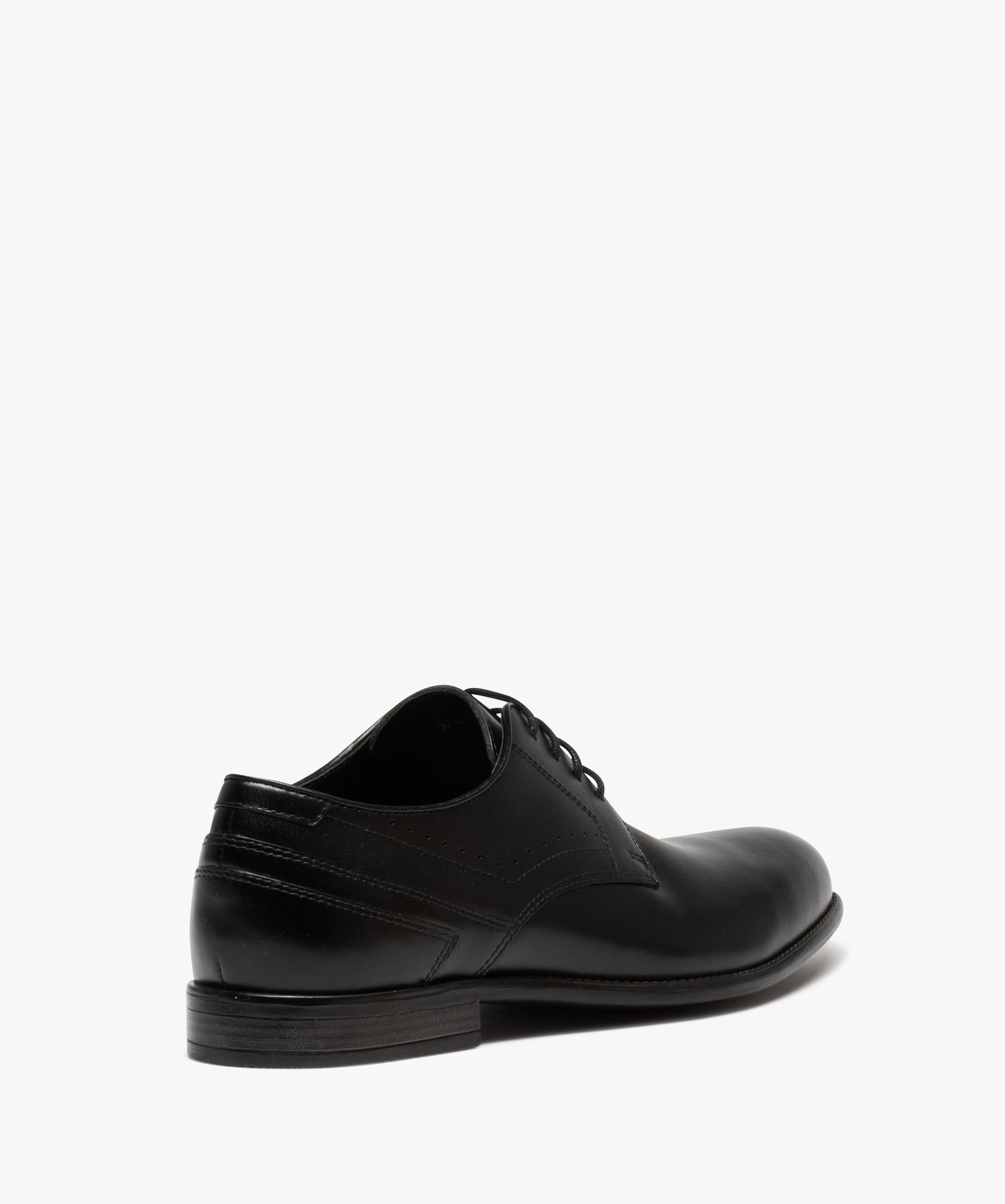 Derbies homme unies en cuir à lacets ronds noir | GEMO
