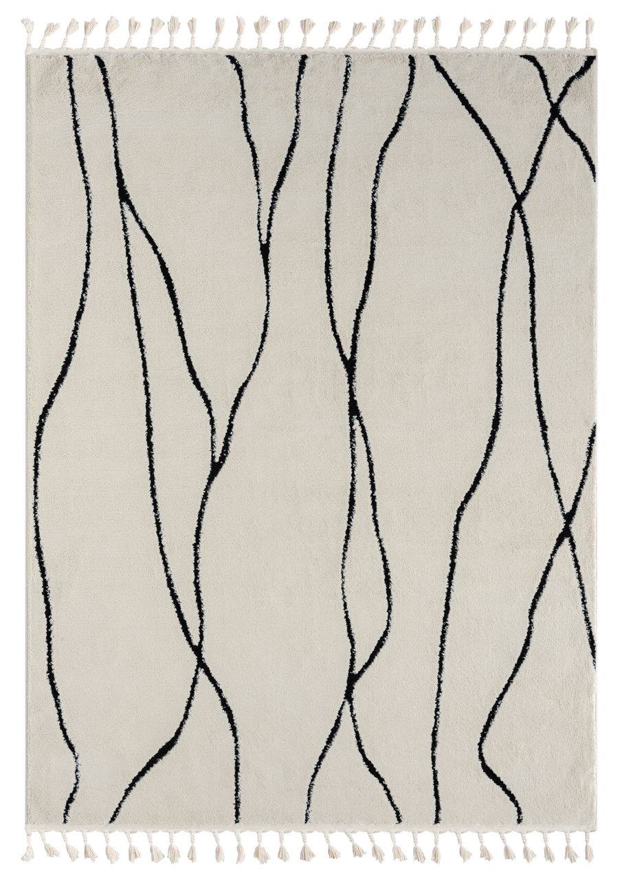 MyFlair Teppich Moroccan Refresh, 190 cm x 240 cm, Farbe weiß, rechteckig, Florhöhe 19mm
