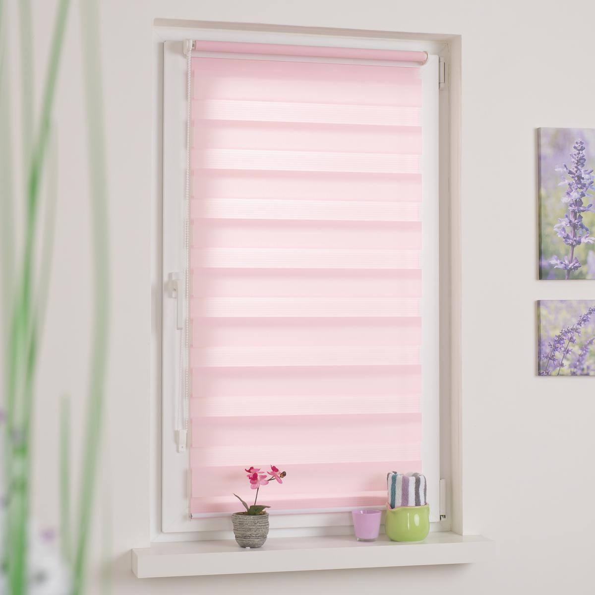 Bella Casa Duo-Rollo mini, Klemmfix Doppelrollo, altrosa, Rollo 45 x 160 cm (B x H)
