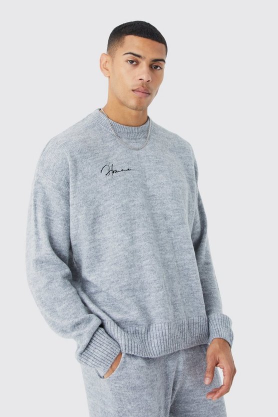 Kastiger gerippter Homme Pullover
