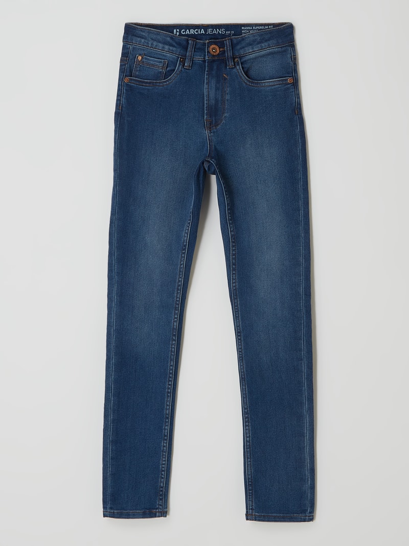 Super Slim Fit Jeans mit Stretch-Anteil Modell 'Rianna' in jeans