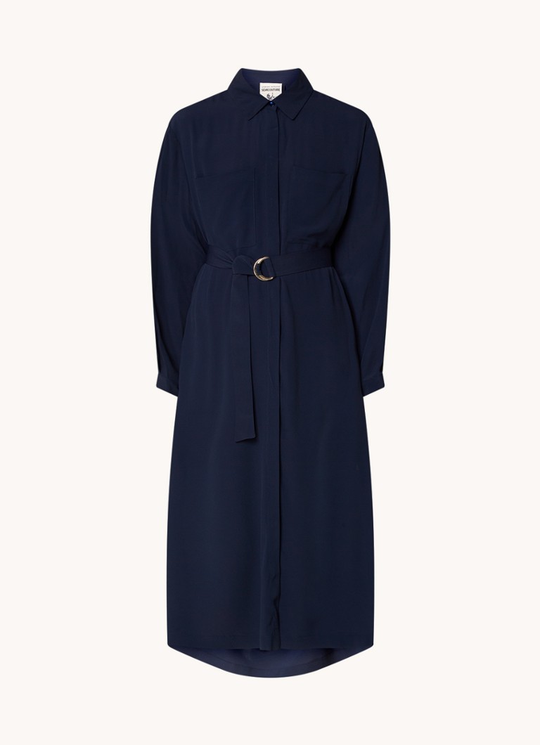 Vestido camisero midi Philipa de Semicouture en mezcla de seda con cinturón.