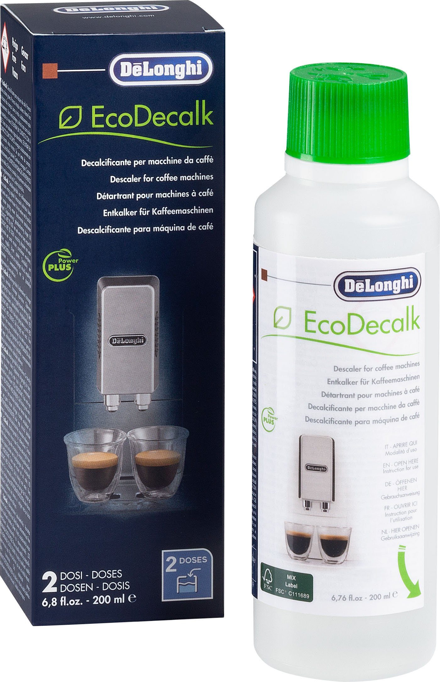 De'Longhi DLSC202 EcoDecalk Entkalker (für Kaffeevollautomat und Espressomaschine)