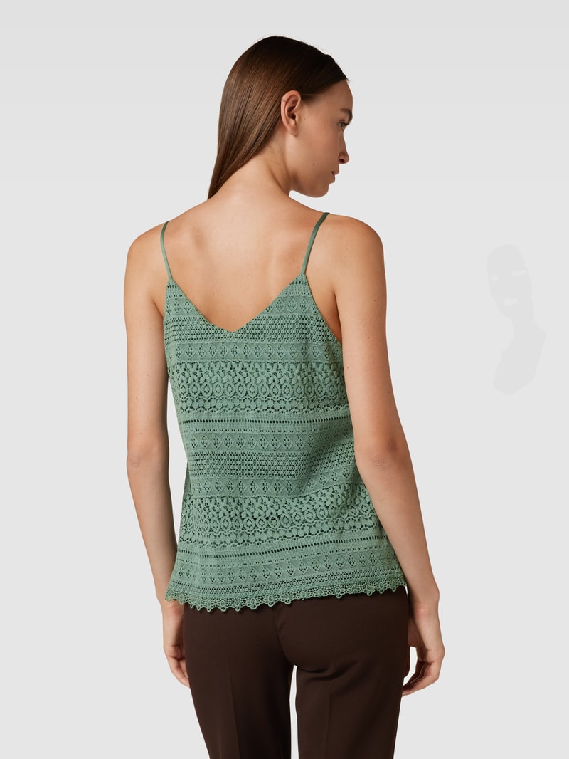 Trägertop mit Häkelspitze Modell 'HONEY LACE' in schilf