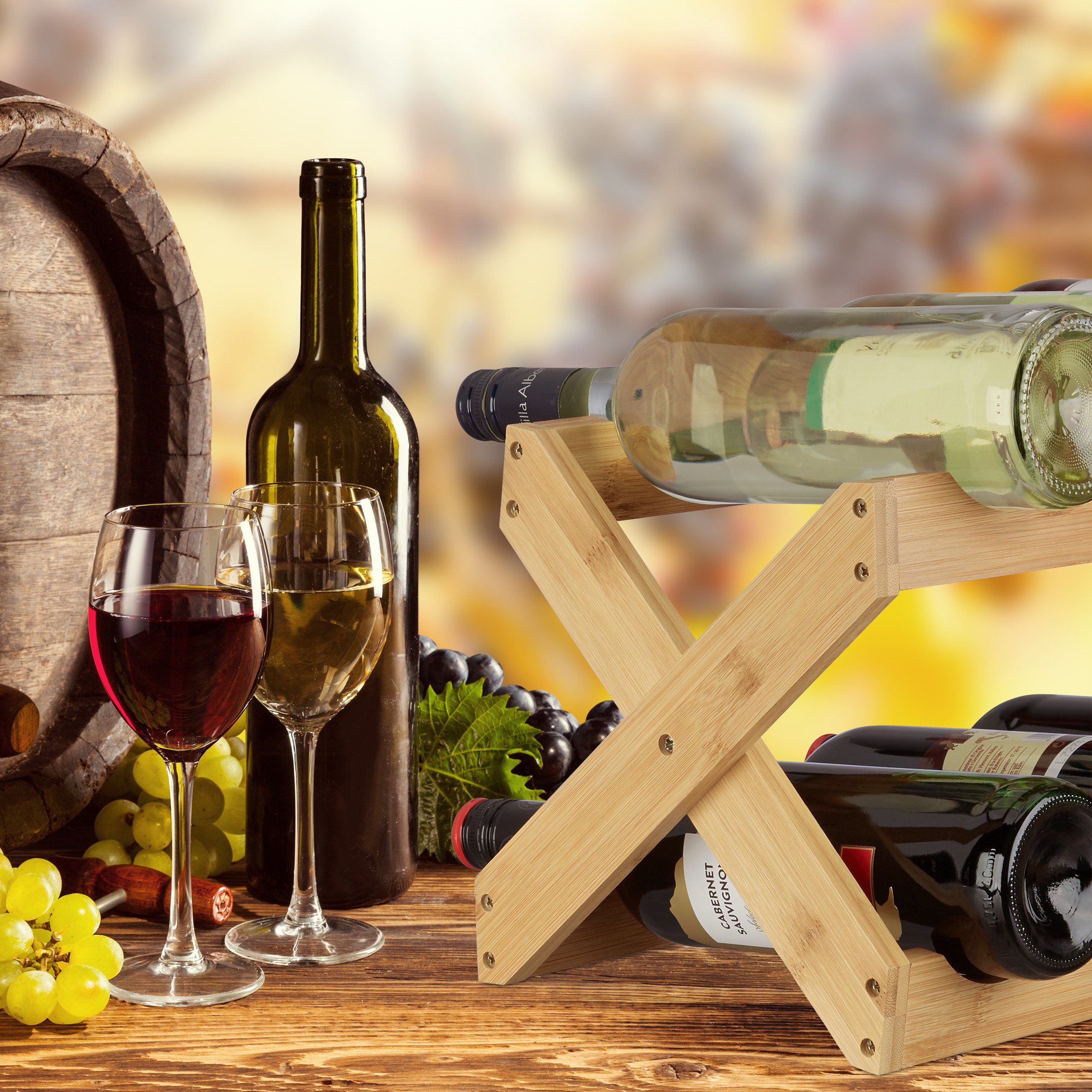 relaxdays Weinregal Weinregal Bambus