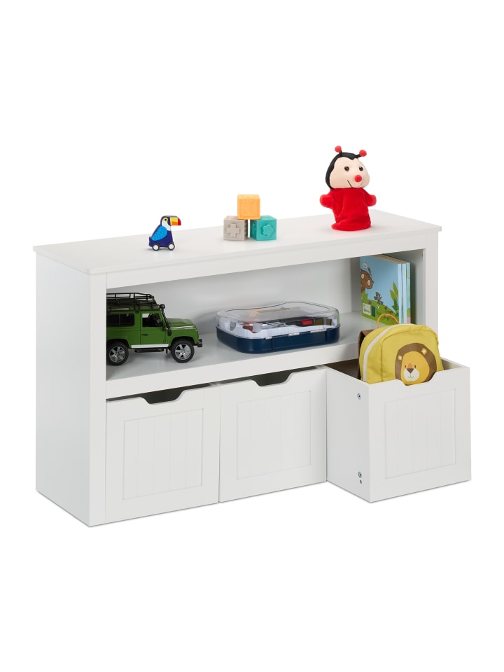 relaxdays Kinderregal in Weiß - (B)102 x (H)60 x (T)30 cm günstig kaufen onesize