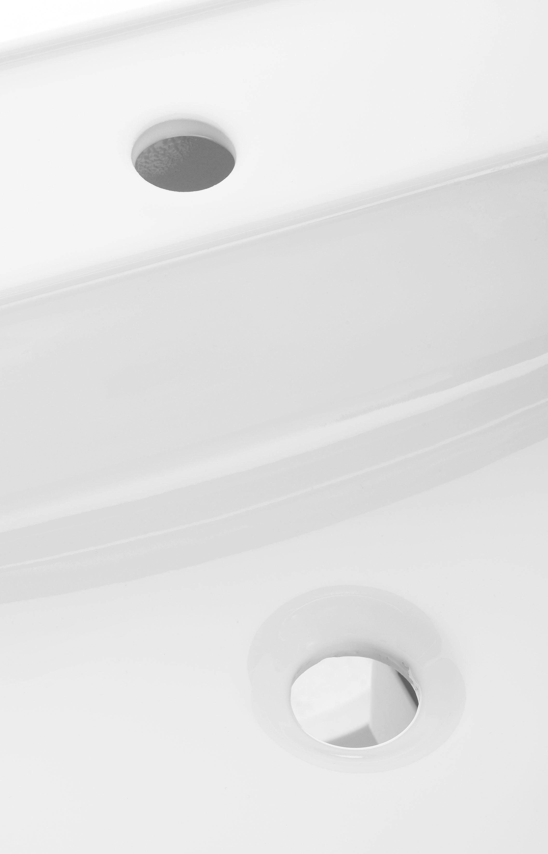 HELD MÖBEL Badmöbel-Set Davos, (2-St), Spiegelschrank Breite 60 cm, mit rechteckigem Waschbecken