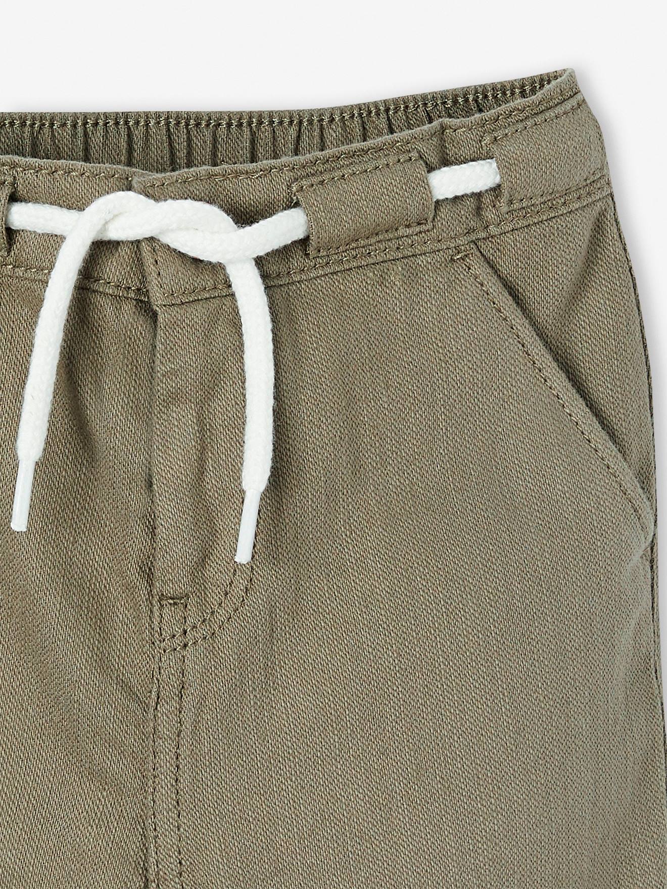Pantalon bébé en coton flammé kaki