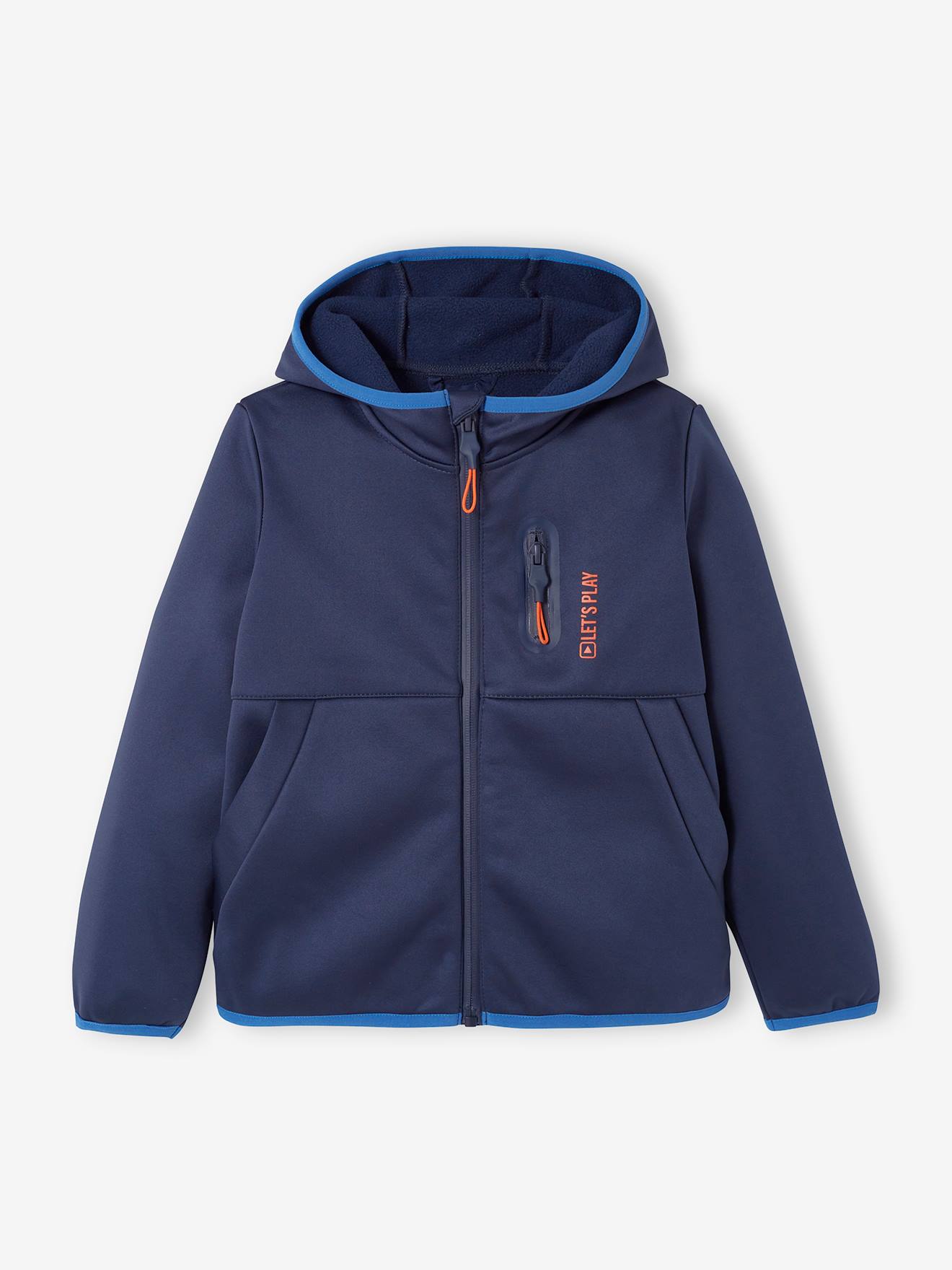 Blouson coupe-vent sport doublé polaire garçon dark bleu indigo