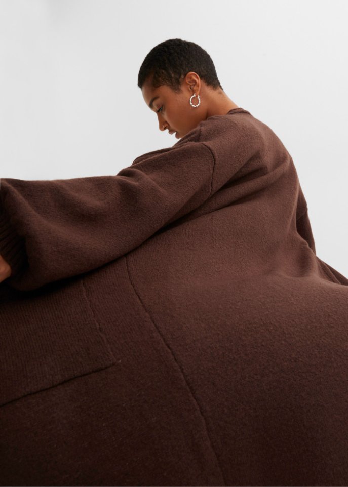 Oversize-Strickjacke in Midilänge