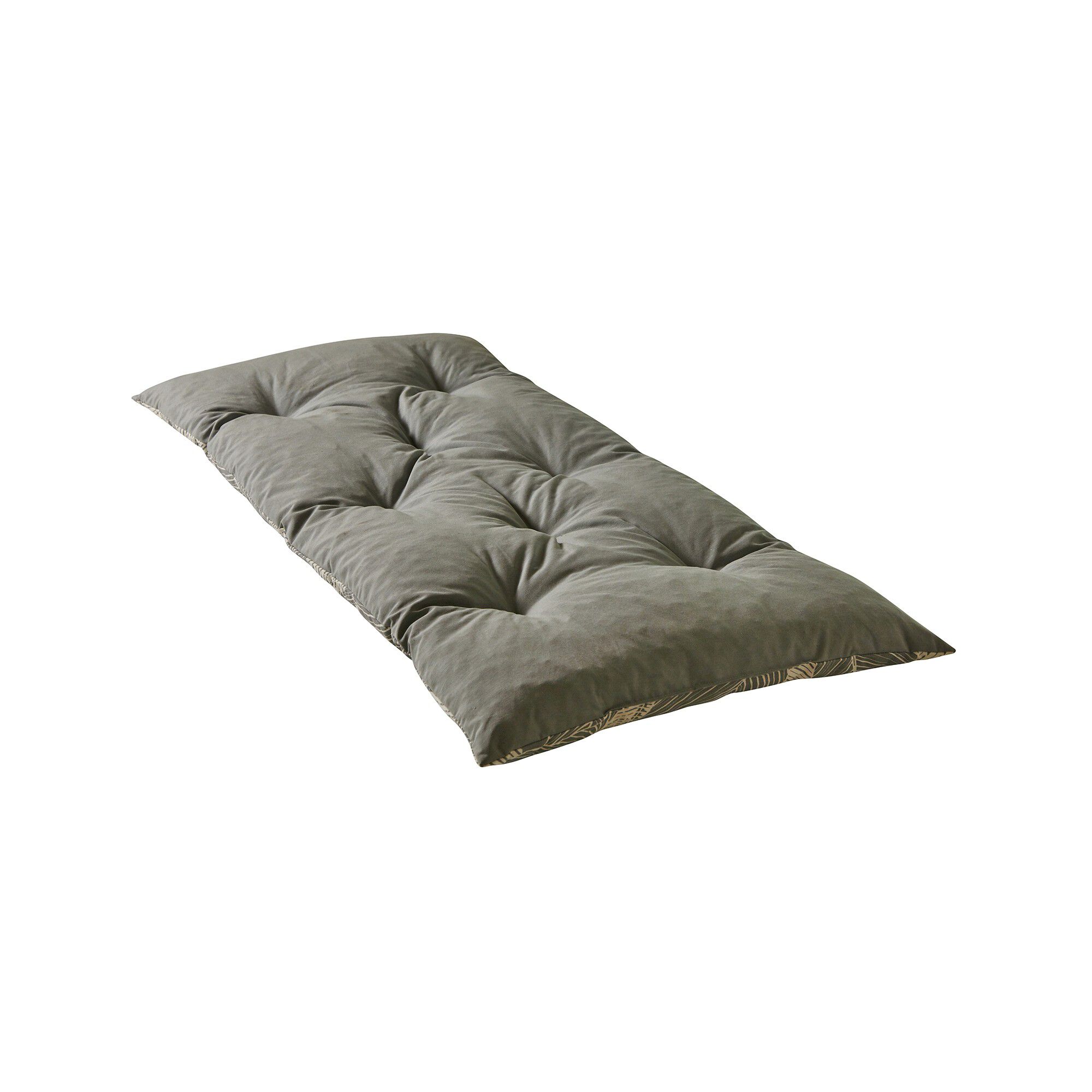 Long coussin déco coton imprimé feuillage