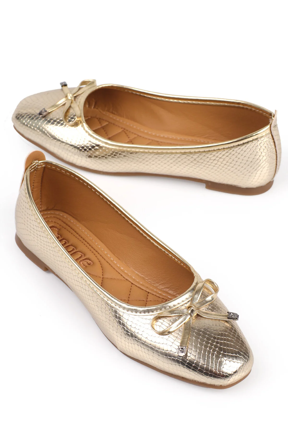 Capone Outfitters  Hana Trend Bow Gold Damen-Ballerinas