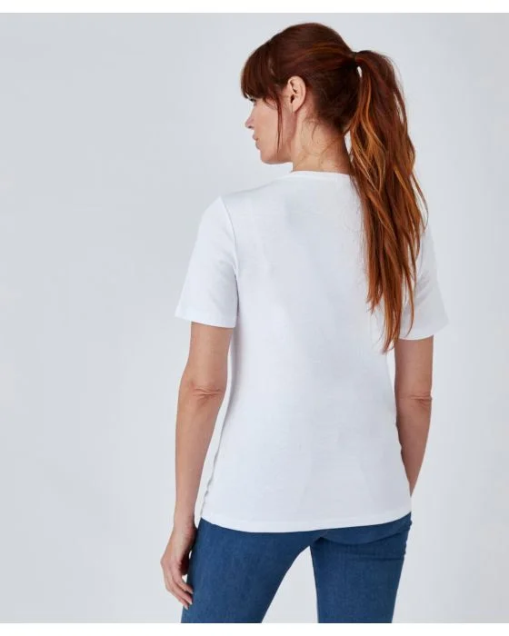 Tee-shirt col rond strassé