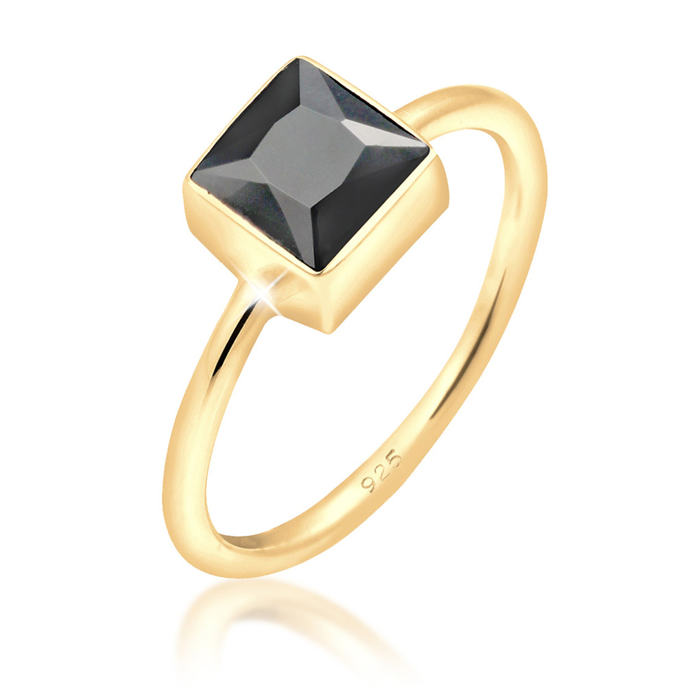 Elli Elli Bague Bandring Viereck Geo Zirkonia Trend 925er Silber Bague