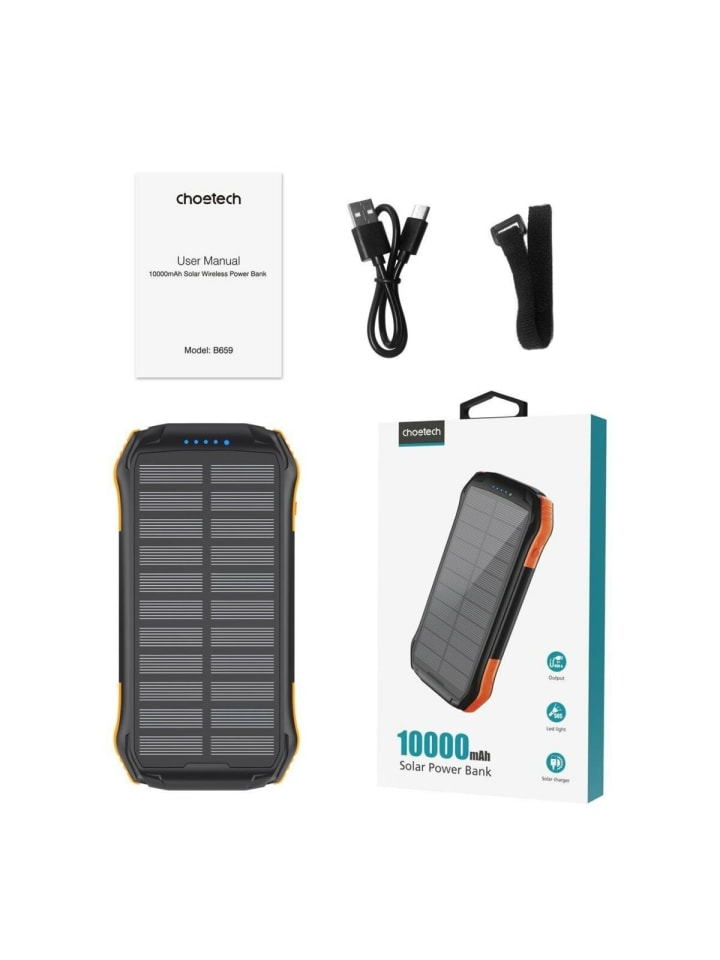 Cheffinger Choetech Solar Powerbank B659  mit induktivem Laden 10000mAh 5W in orange günstig kaufen onesize