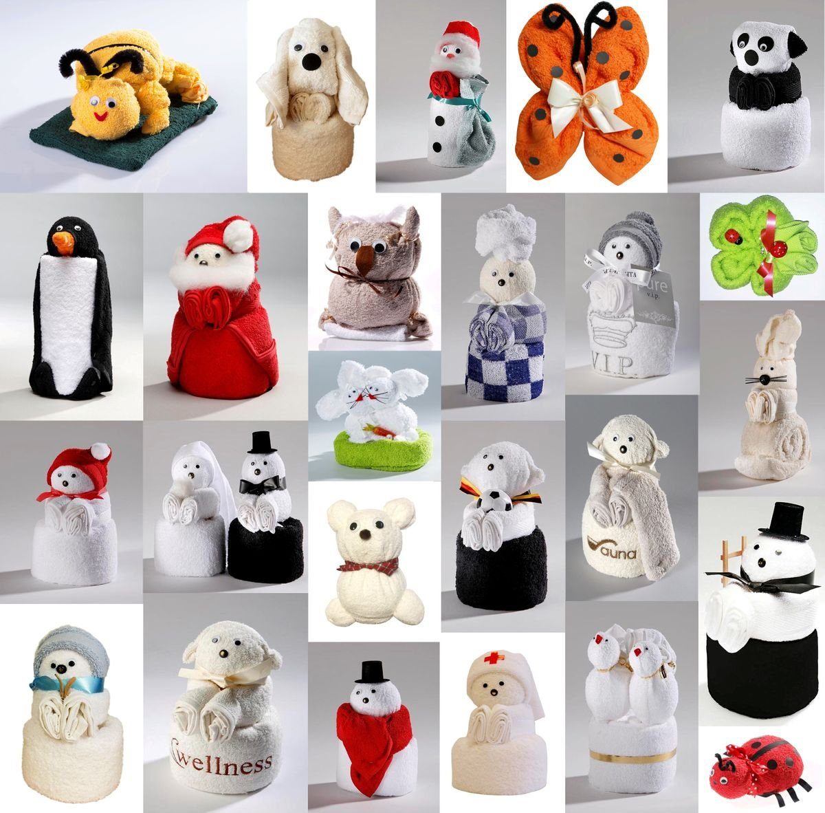 JACK Handtuch Set Frottier Geschenk Set viele Modelle Handarbeit Origami Gästetuch, (1-tlg), Handtuch, Waschhandschuh, gefaltete Tiere, tolle Geschenkidee