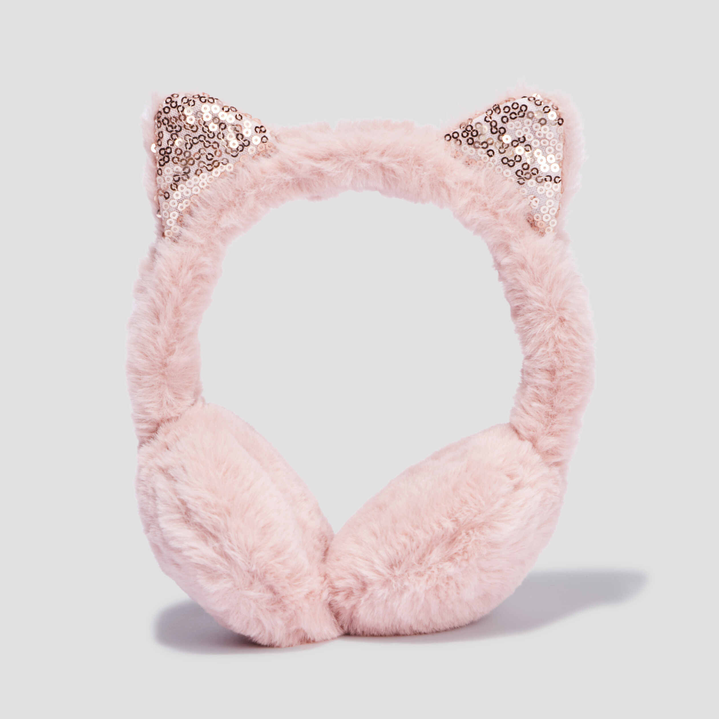 Cache-oreilles avec sequins rose clair fille | La Halle