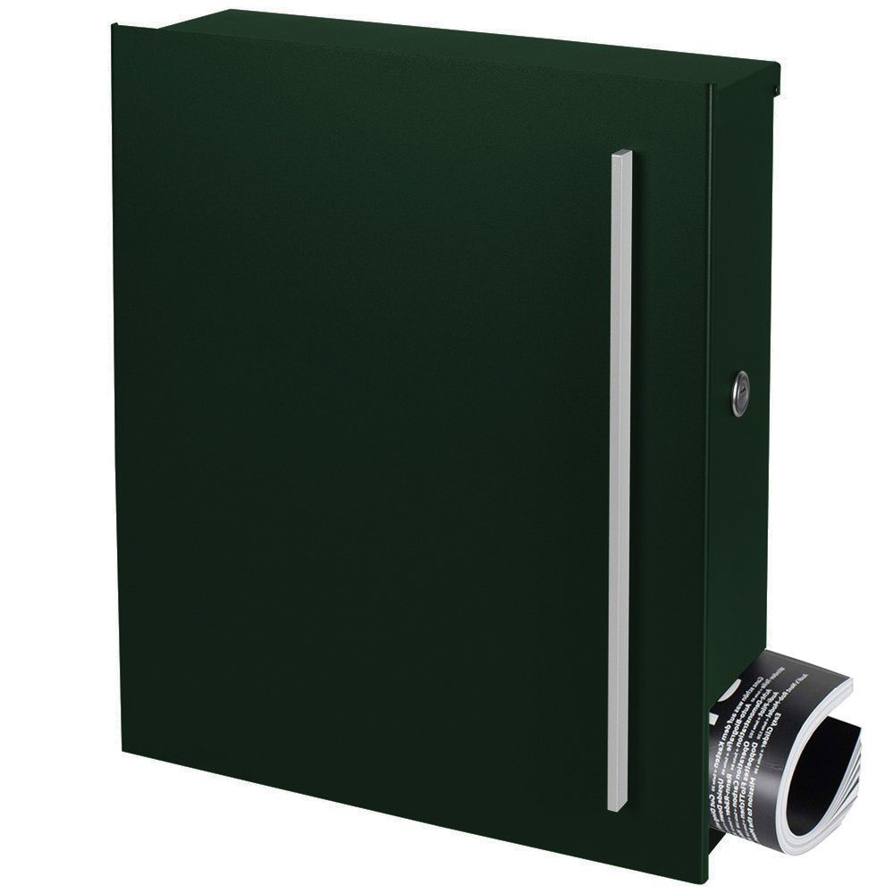 MOCAVI Briefkasten MOCAVI Box 110 Qualitäts-Briefkasten mit Zeitungsfach tannen-grün (RAL 6009), integriert; passender Verschluss (zusätzlich bestellbar) für Wetterseite, beidseitig nutzbar: Box Vers 1 VA