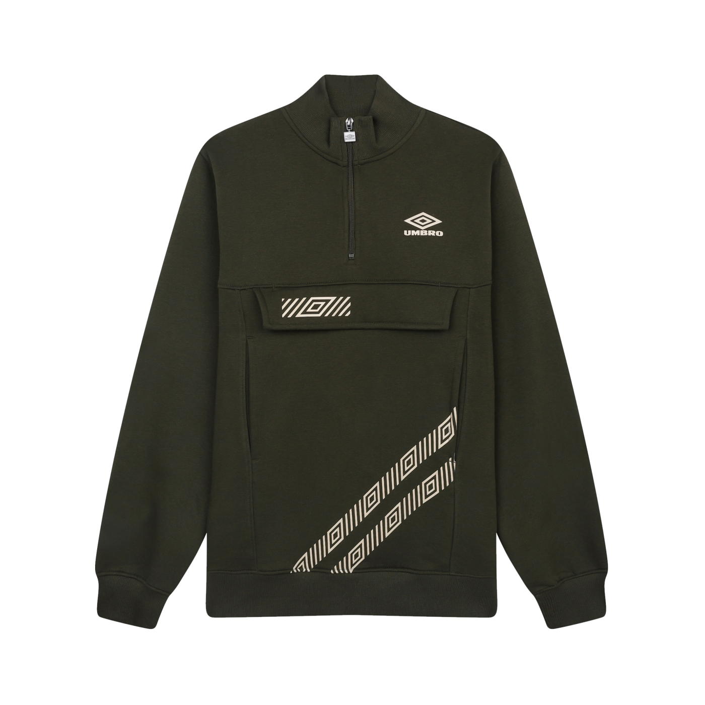 Umbro City Silo Horizon HalfZip Sweatshirt Grün Beige FLRL