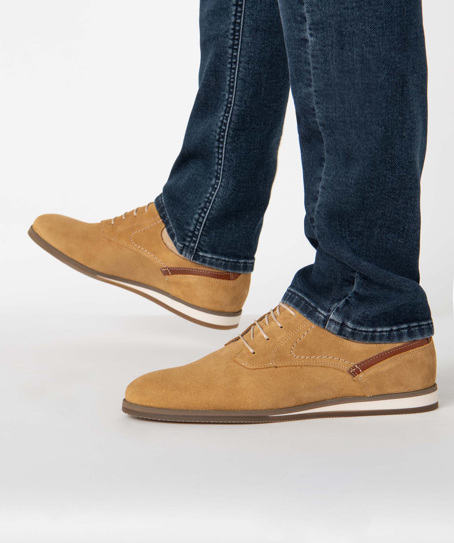 Derbies homme unis dessus cuir perforé - Tanéo beige | GEMO