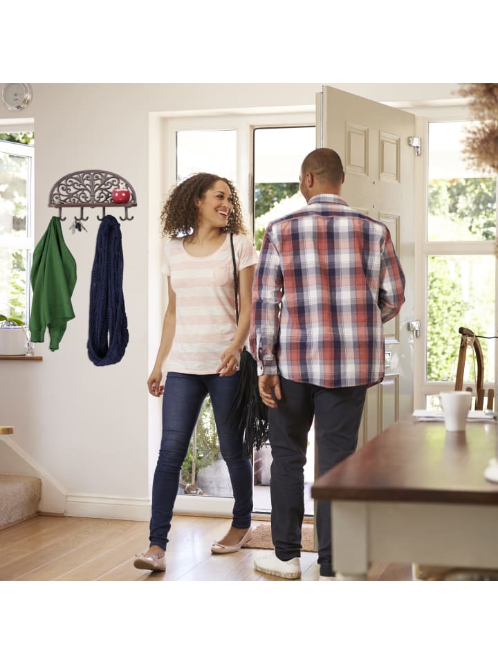 relaxdays Wandgarderobe in Weiß - (B)39x (H)23 x (T)11,5 cm günstig kaufen onesize