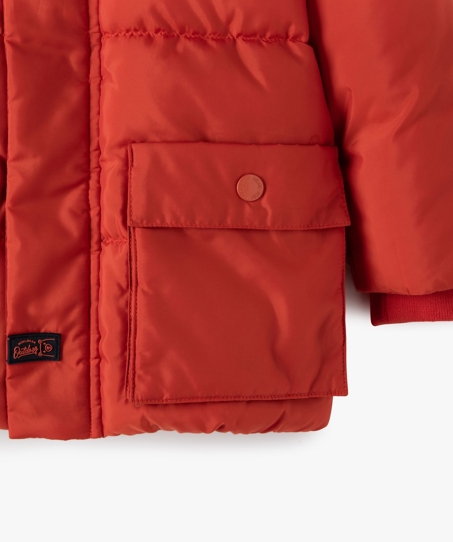 Blouson bébé Garçon matelassé avec capuche orange | GEMO