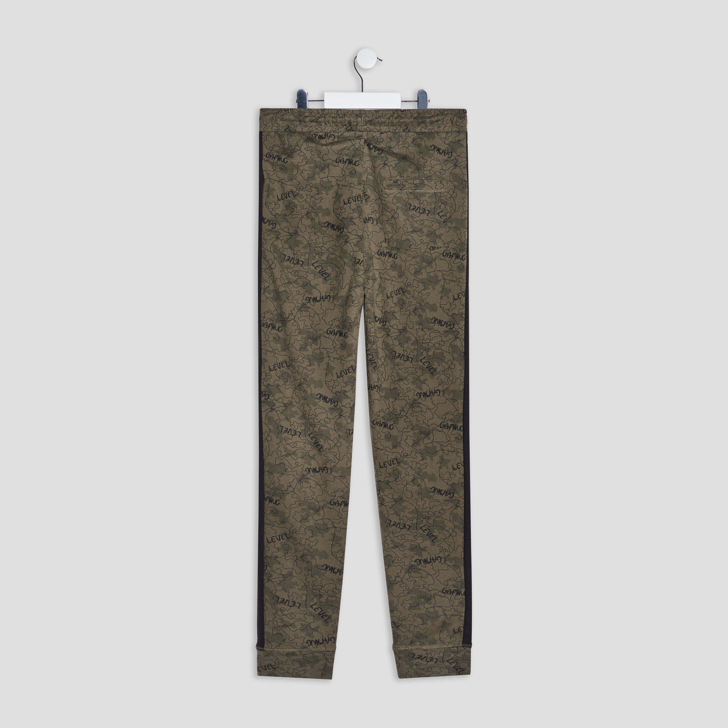 Pantalon jogging avec bandes côtés vert kaki homme | La Halle