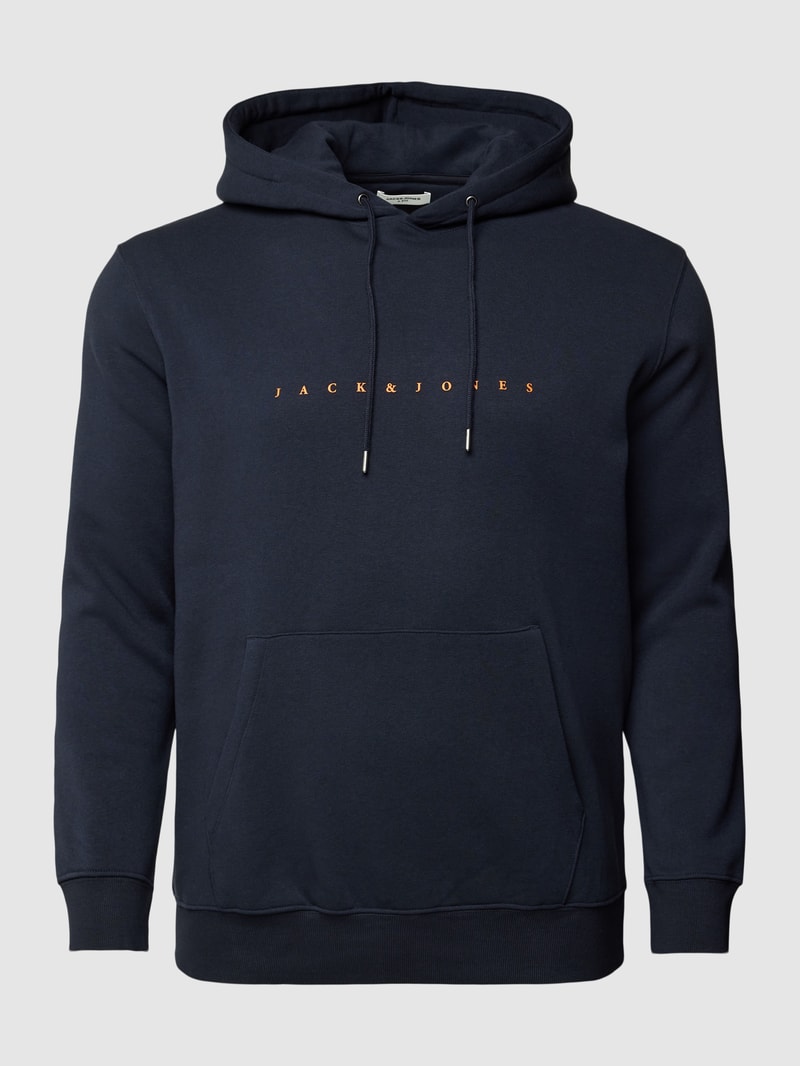 PLUS SIZE Hoodie mit Kapuze Modell 'STAR' in dunkelblau