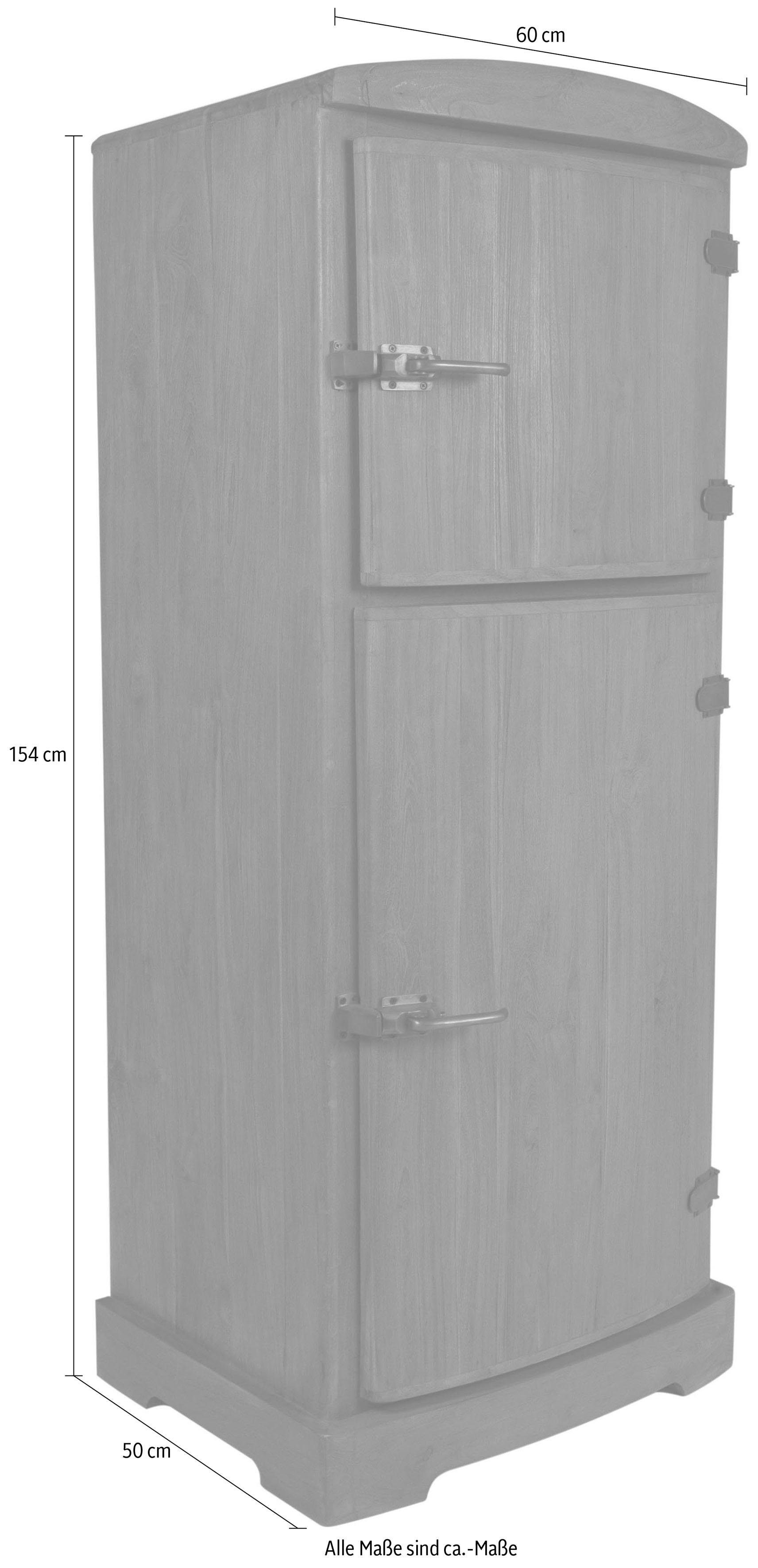 SIT Barschrank Seadrift recyceltes Teak-Altholz in Kühlschrankoptik, Breite 154 cm, Vintage