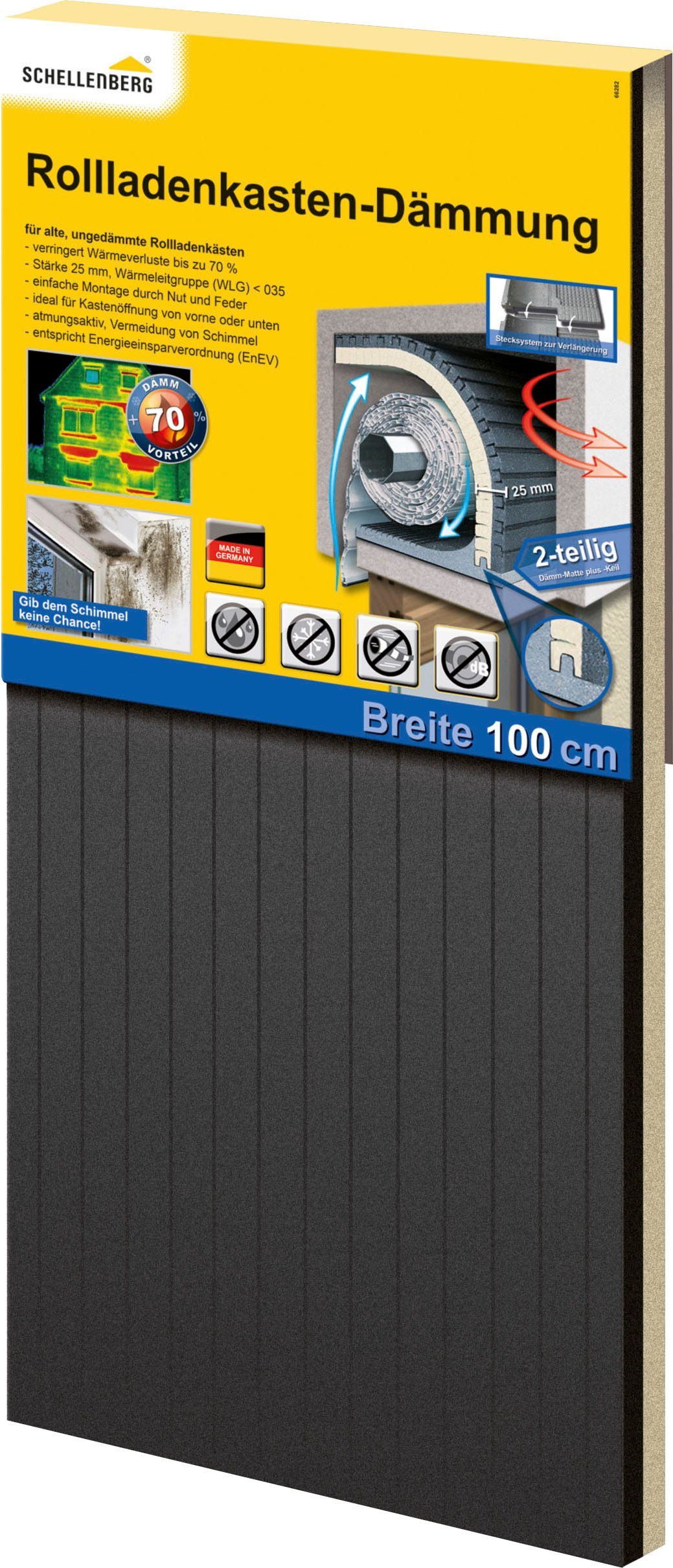 SCHELLENBERG Rollladenkastendämmung, (1-St), 2-teilig, 100 x 50 x 2,5 cm, zur Dämmung für große Rolladenkästen