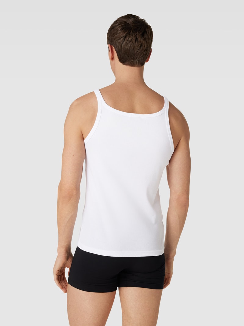 Top mit Logo-Stitching in weiß